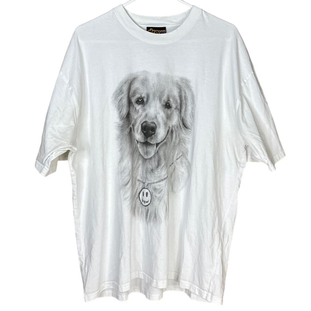 Drew House Buddy SS T Shirt Short Sleeve White Golden Retriever Size XL